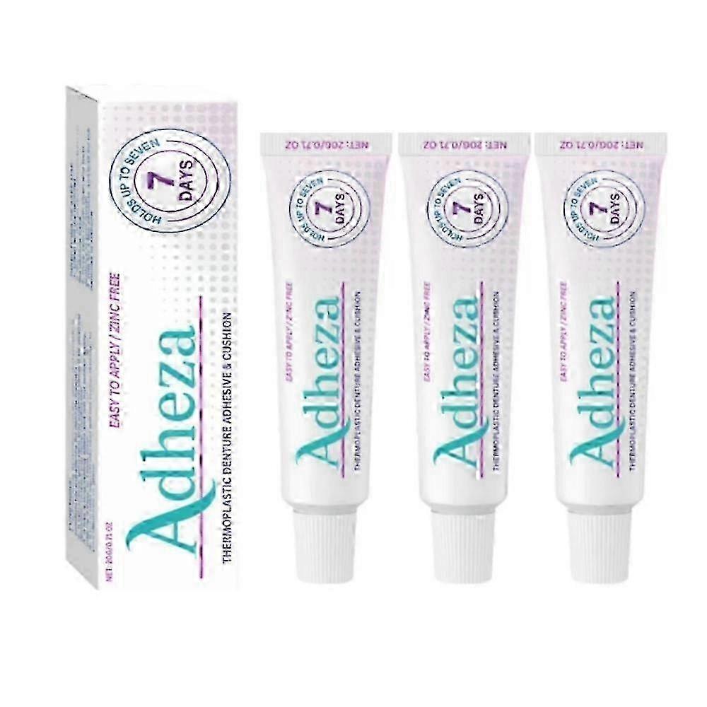 Adheza Thermoplastic Denture Adhesive, Zinc-free Formula Long-lasting Hold Up To 7 Days Secure Fit