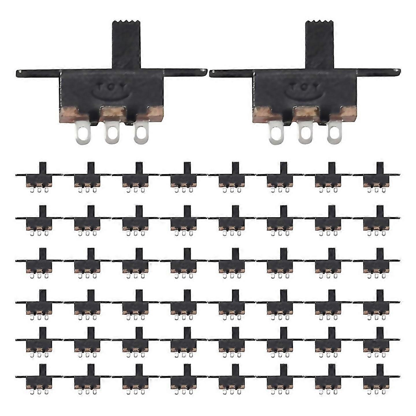 For 50 Pcs Onon 2 Position 1p2t Spdt Mini Panel Slide Switch Solder Lug Ss12f1g3