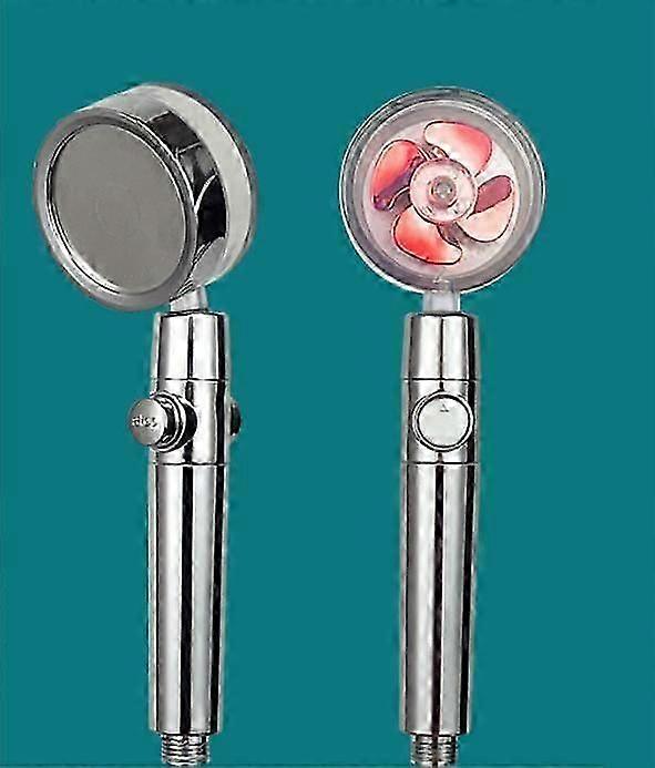 Shower Head Water Saving Anti-Scale Shower Head, 360 Swivel High Pressure Propeller Shower Head, Three Levels Filter Filter System with,Red