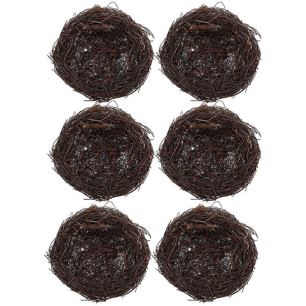 Rattan Bird Nest Decorative Ornament for Easter Garden 12Pcs Set
