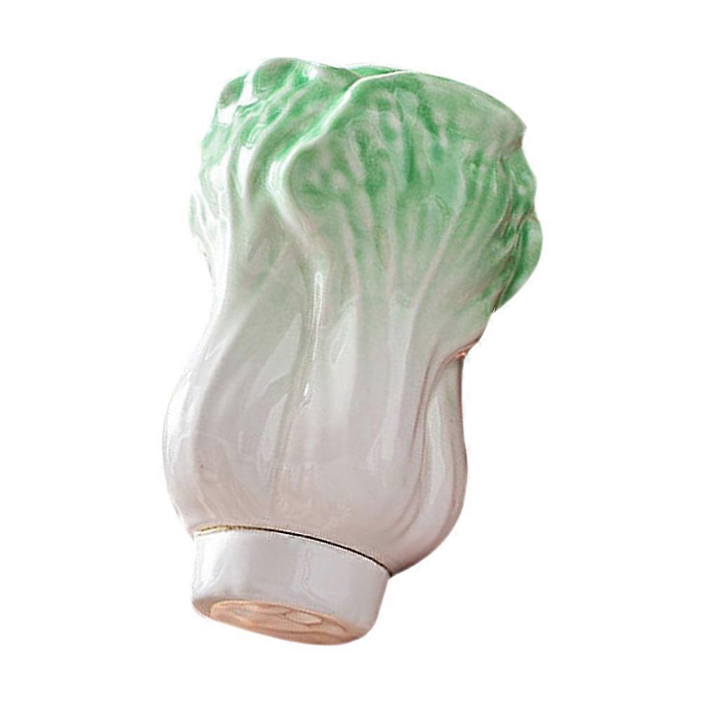 Green Cabbage Tea Jar Ceramic Storage Can for Sealed Storage 1Pcs