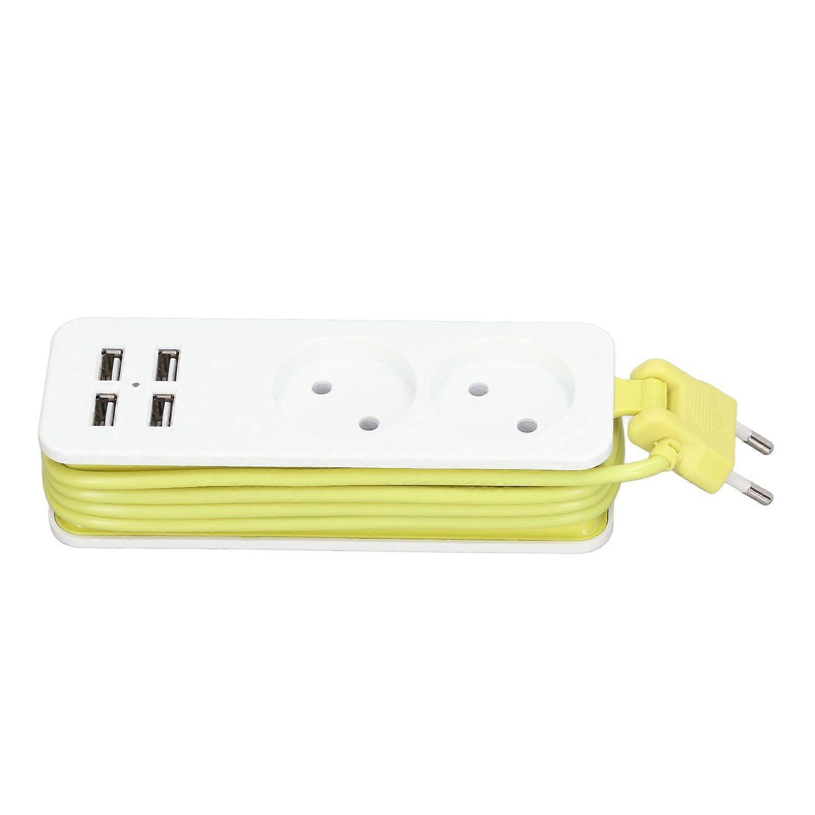 1200W 10A Power Strip 2 Round Sockets 4 USB Ports Power Socket for Phone Laptop