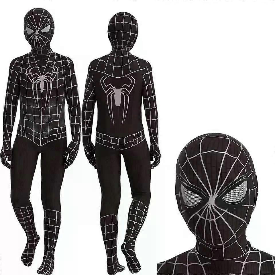 New Spider Man Cosplay Costume Halloween Cosplay Costume Black and Blue Jumpsuit Children and Adult Family Party Birthday Gifts