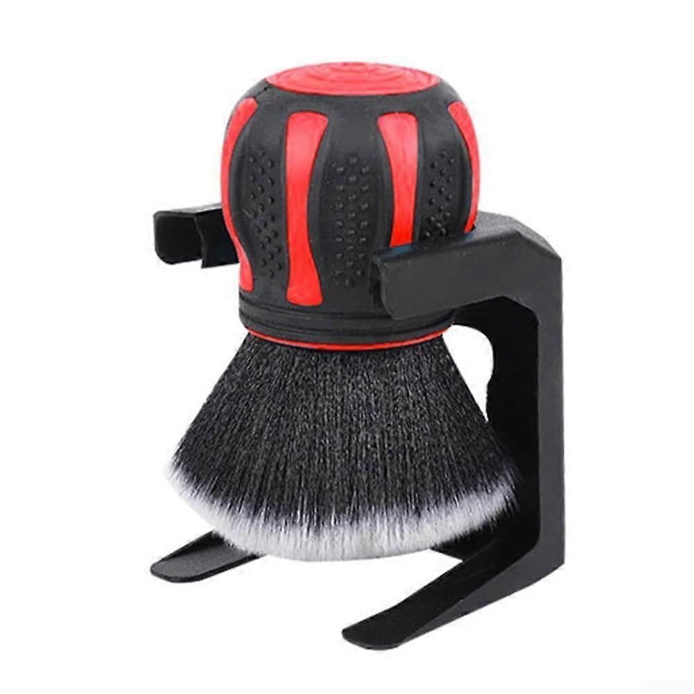 Soft Bristle Car Cleaning Brush With Ergonomic Handle For Car Interior Detailing And Confined Spaces Red