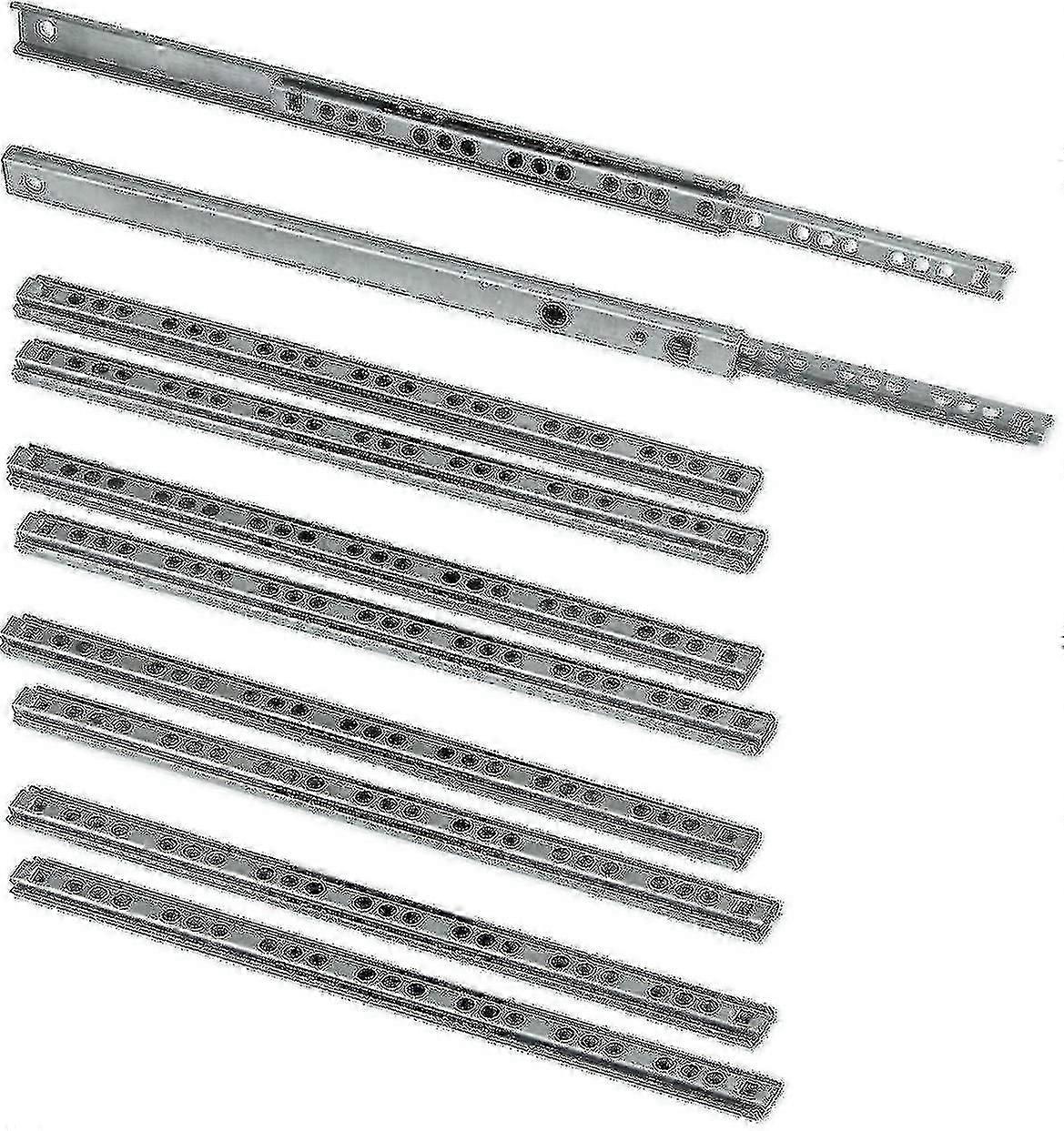 Pack Of 5 Pairs (10 Pieces) Slides/ball Slides Extract Part 17mm X 278mm For Drawer, Zinc Plated