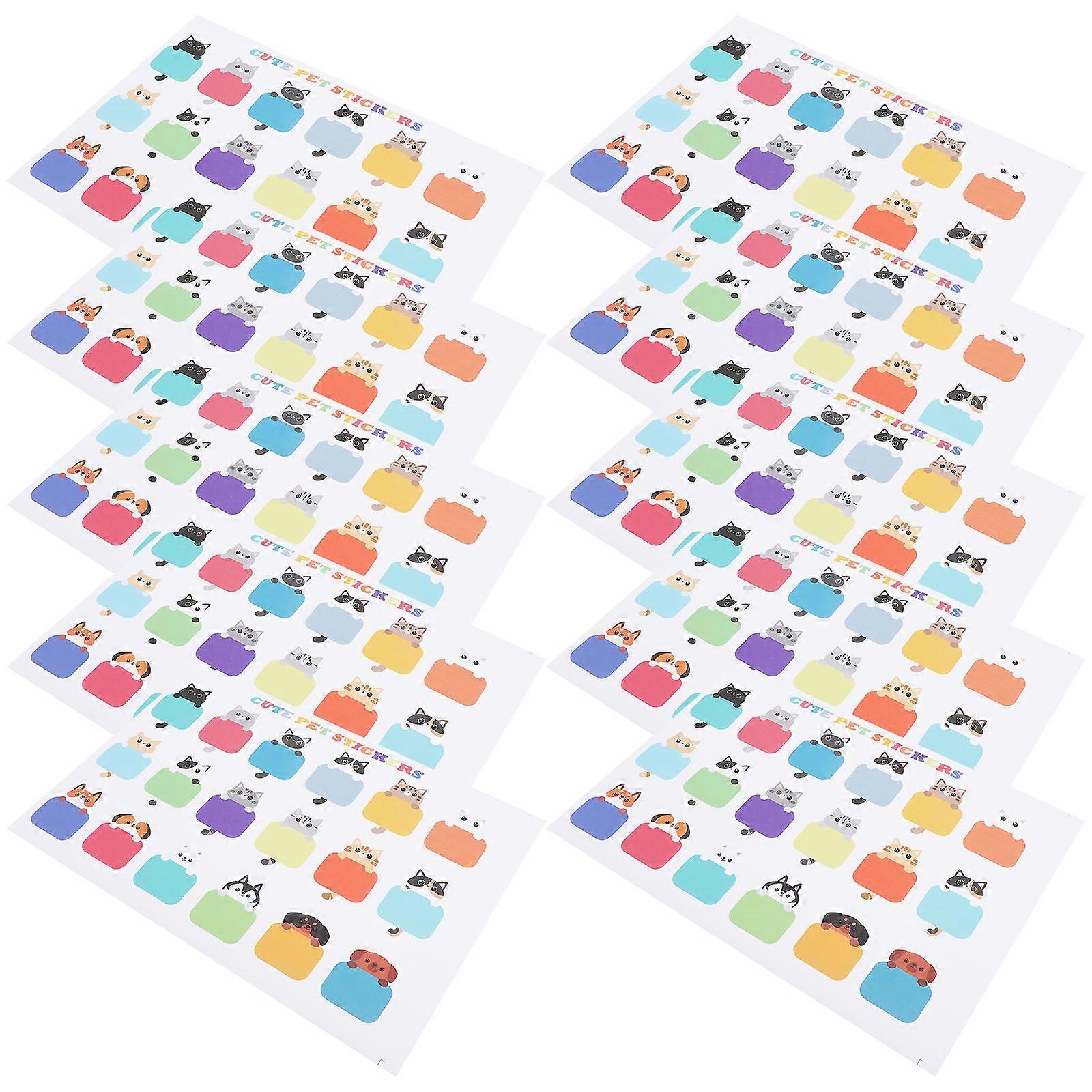 Cat Blank Labels Name Stickers for Home 10 Sheets Cute Kids Tags
