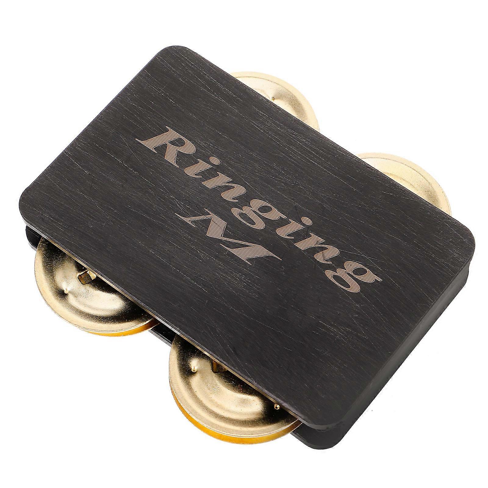 Black Cajon Tambourine Percussion Instrument Accompaniment 4Pcs Pack