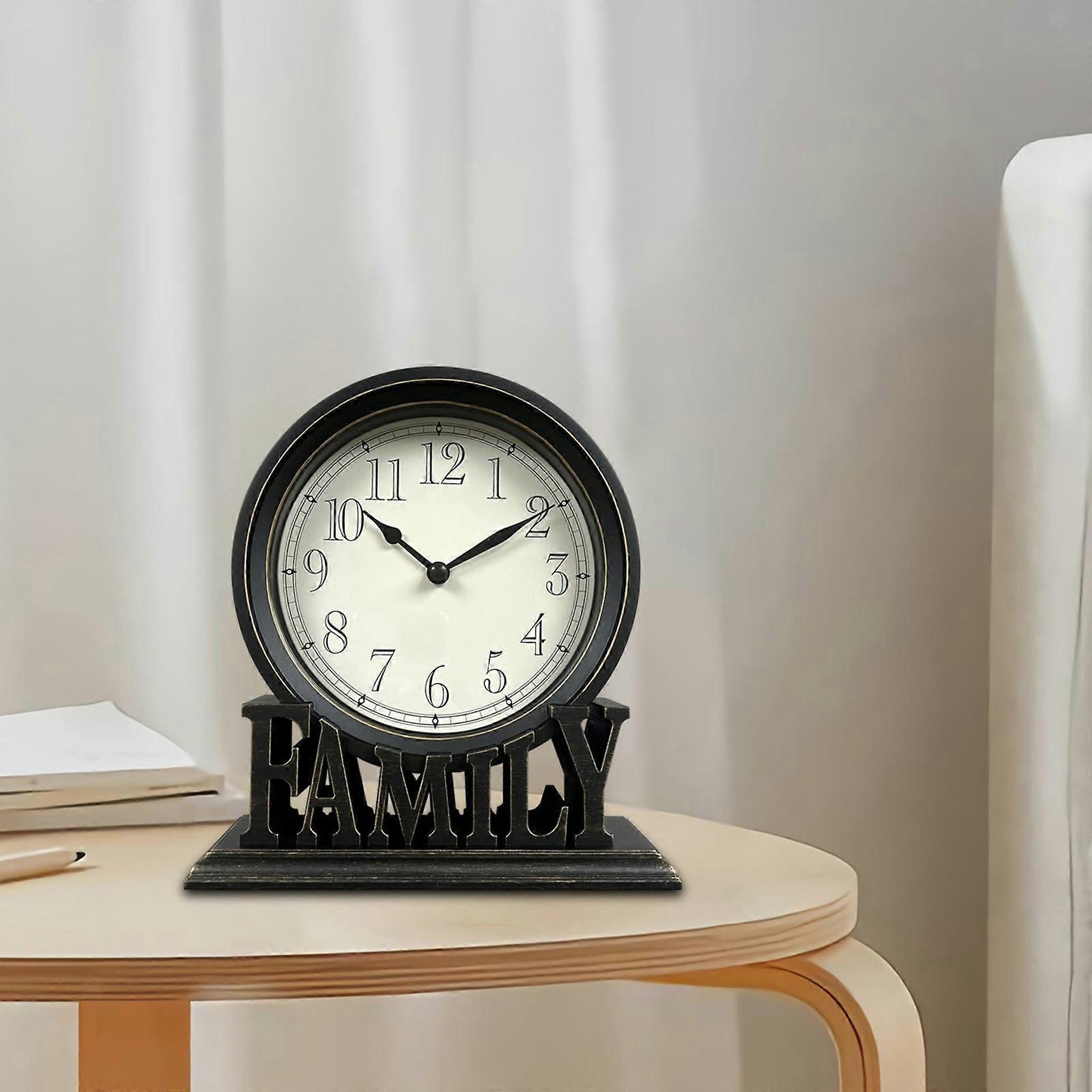 TUMALL Table Clock On Stand Decorative Easy to Read for Table Farmhouse Decoration-StyleB