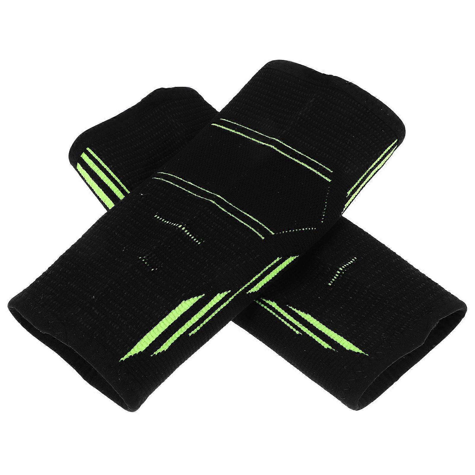 Elbow Guards for Athletic Use Padded Compression Sleeves 4Pairs Black Nylon