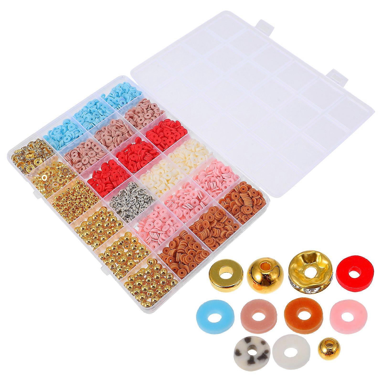 Colored Loose Polymer Clay Beads for Jewelry Making 2 Boxes Multi-Use Beads