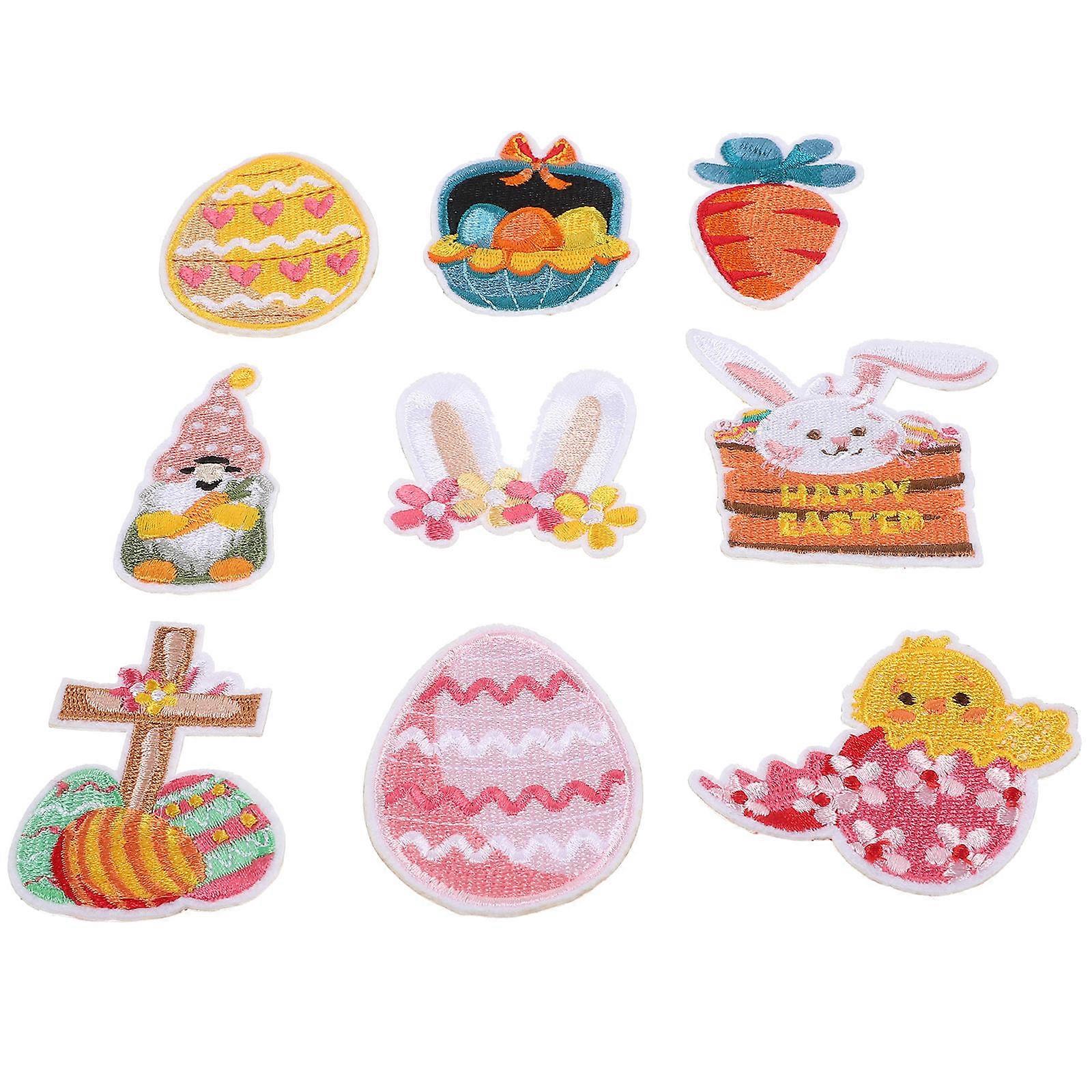 Iron on Embroidered Easter Clothes Patches for Decoration 45Pcs