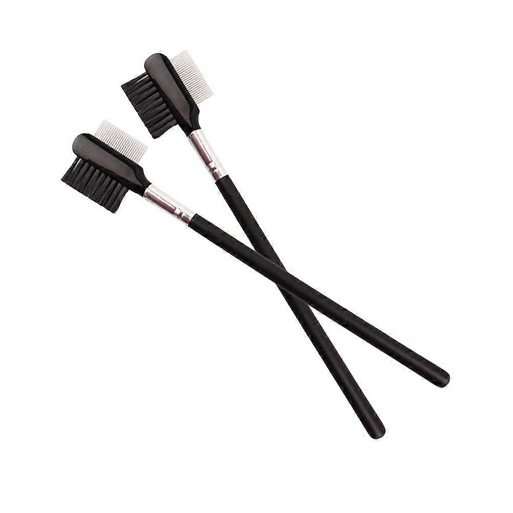 4Pcs Eyebrow Comb Double Use Eyelash Brush Wooden Handle for Women