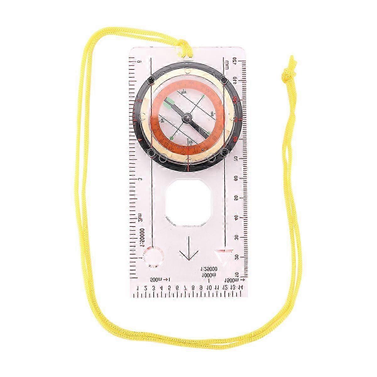 Baseplate Ruler Compass Map Scale Magnifier With Strap Camping Hiking OCOMP7198