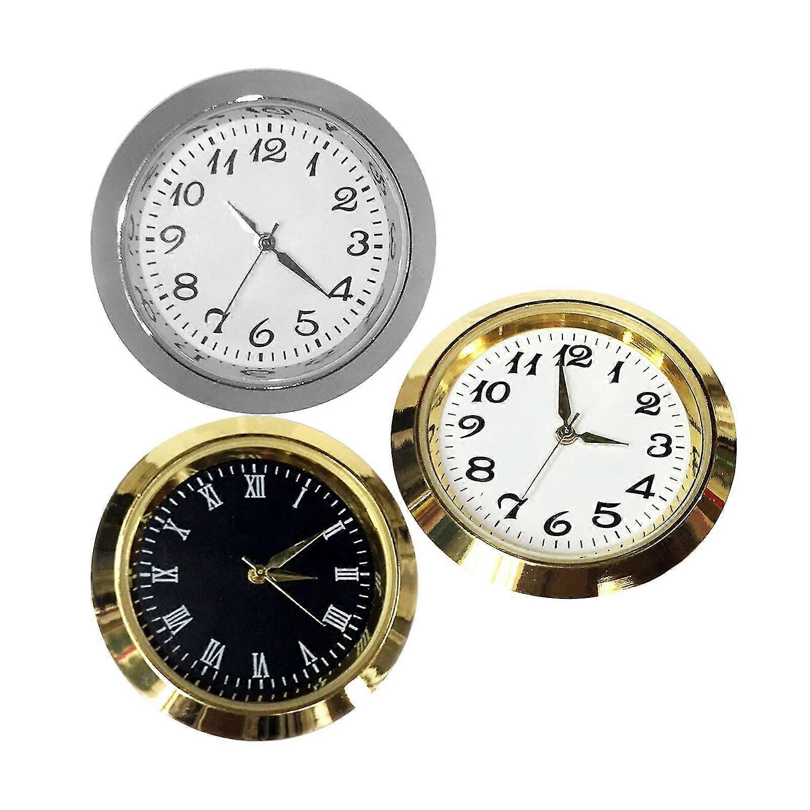 3pcs 1-7/16 Inch (36 mm) Round Clock Insert With Numerals Repair Parts DIY