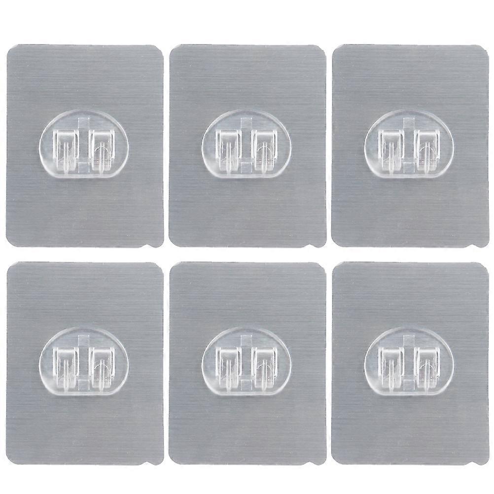 Rustfri stålkroge uden hulning, rustfri stålkrog, vægophæng, dobbeltkrog til badeværelse og dørbagvæg, sølv, 6 stk.