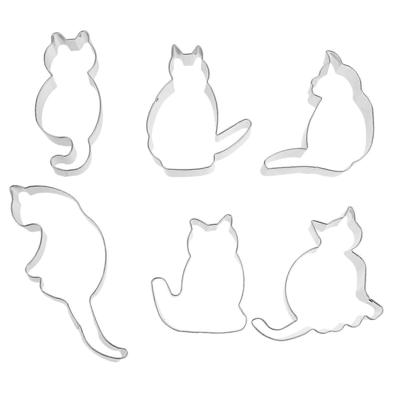 Creative Baking Mold 18Pcs Lovely Cat Shape Stainless Steel Biscuit for Baking