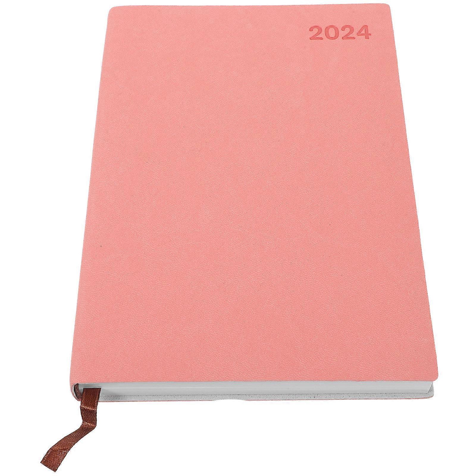 English Daily Planner 2024 Notebook For Studying And Organizing Tasks In Pink Color 4Pcs Rectangle Shape
