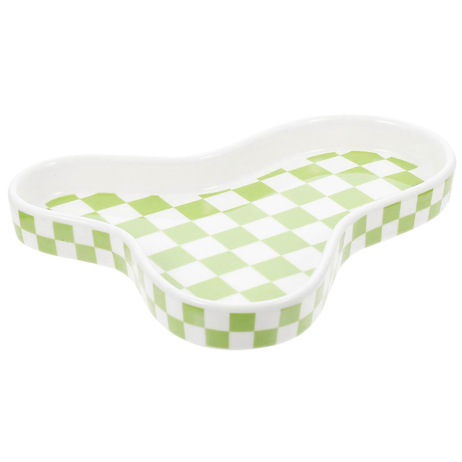 Assiettes décoratives en céramique vert clair pour table à manger, 4 pièces