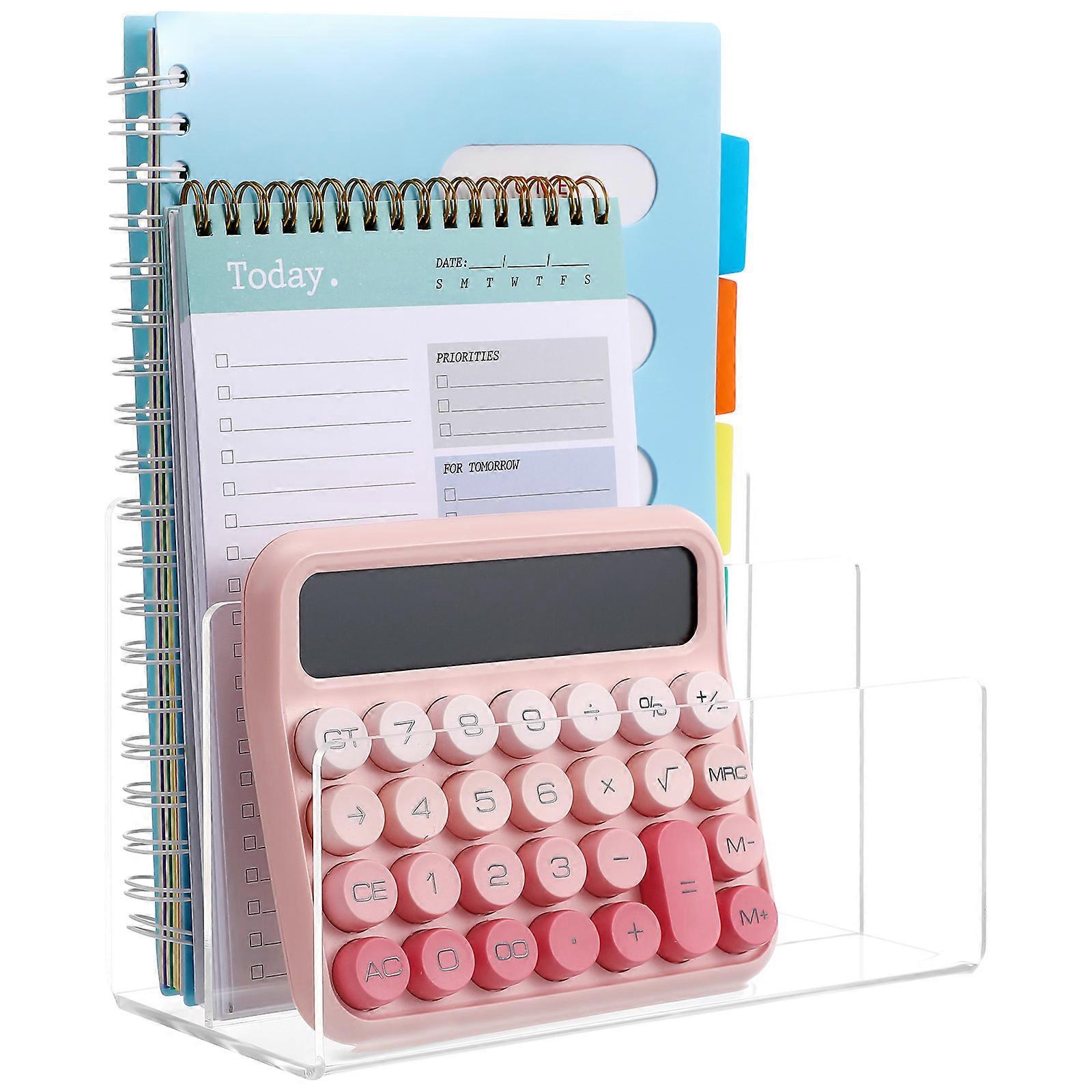 File Folder Organizer Acrylic File Holder for Storage Use 2Pcs Desk Rack