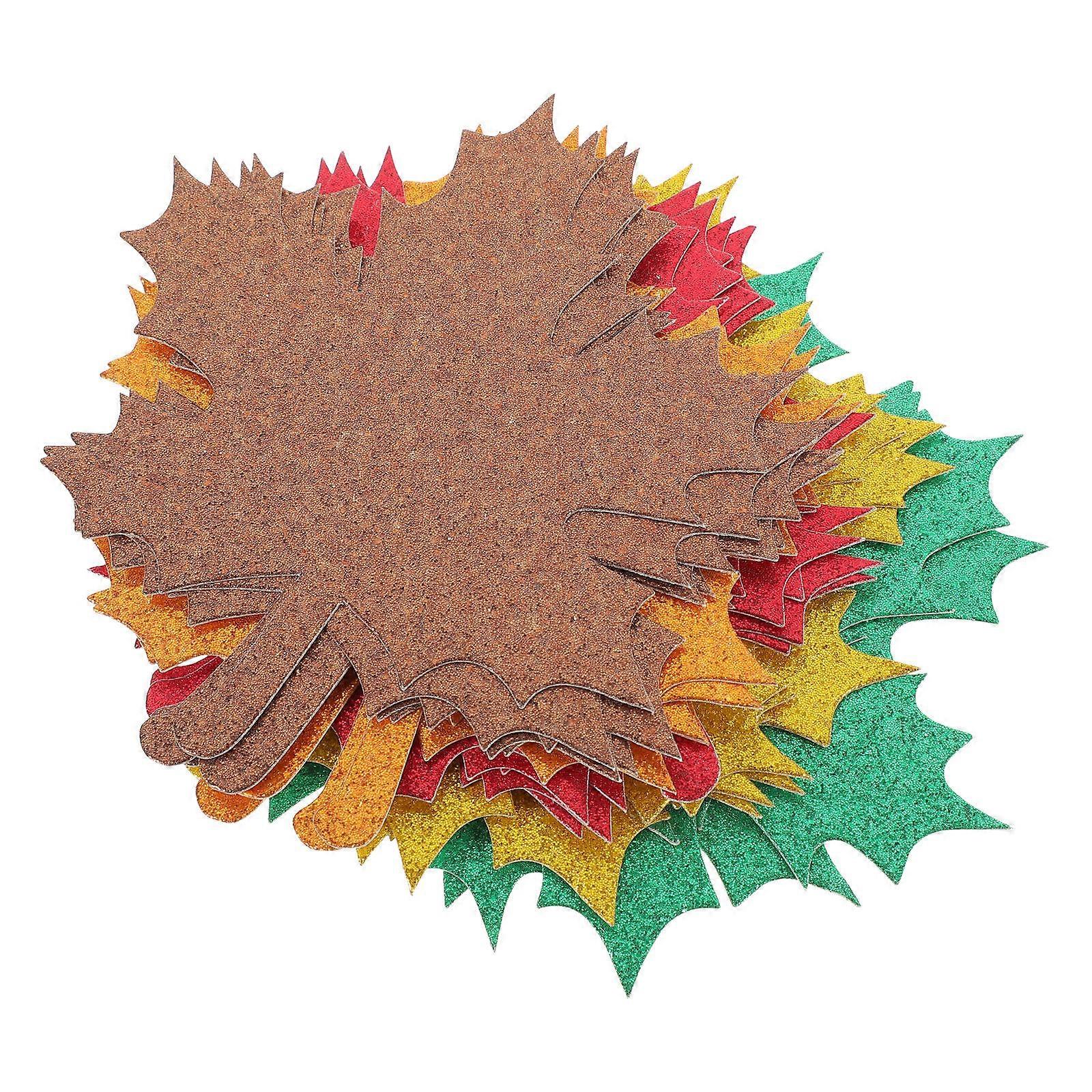 Fall Leaves Maple Leaf Paper Cutouts for Decor 25Pcs Assorted Colors