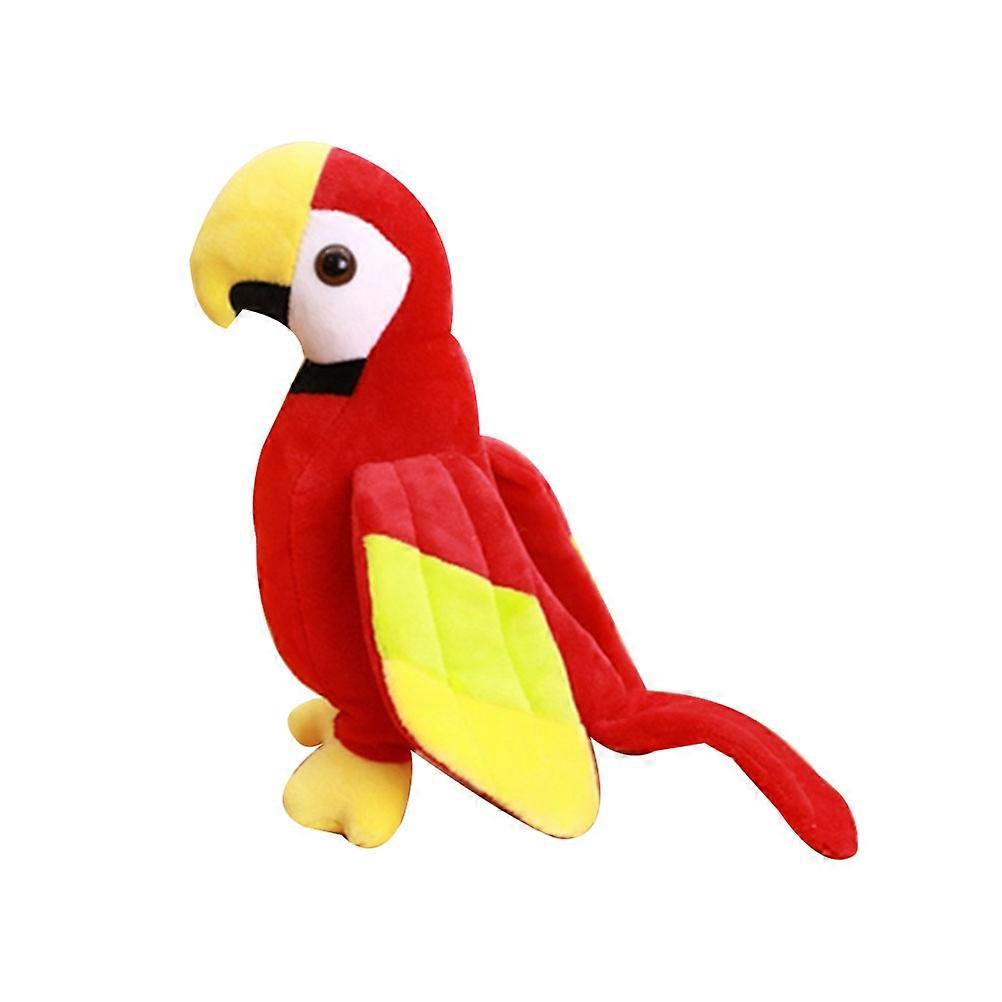 Red Plush Parrot Toy for Decoration 2Pcs Set for Kids Party Fun
