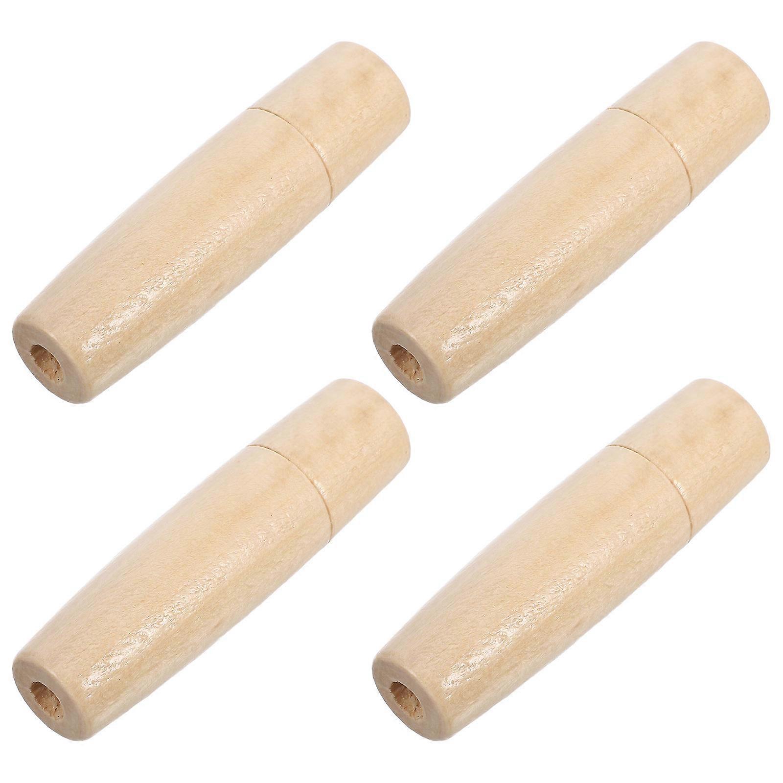 Durable Wooden Handle Replacement 12 Pcs For Barbecue Tools Ergonomic Design Beige Color Suitable For Home Use