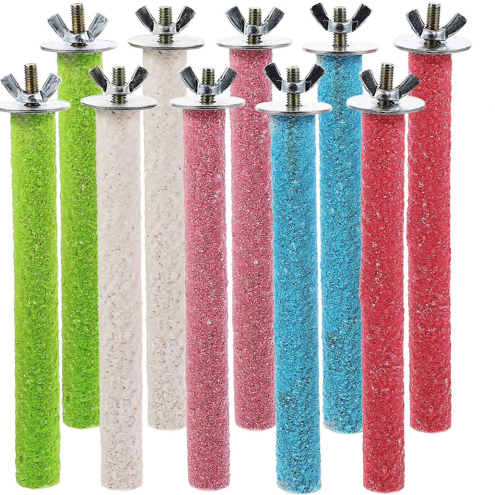 Rough Surface Parrot Stand Toy Bird Resting Place 17X2cm Chewing Satisfaction 10Pcs