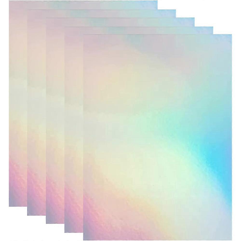 20 Sheets A4 Holographic Rainbow Cold Laminated Film, Self-Adhesive Clear Vinyl Sticker Paper, Color Waterproof Non-printable Film, 8.3×11.7 Inches