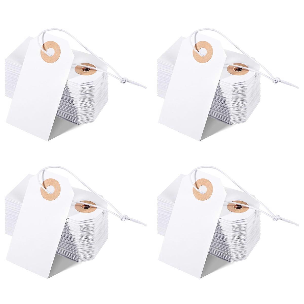100 Pack Blank Tags with Elastic String Marking Hang Tags