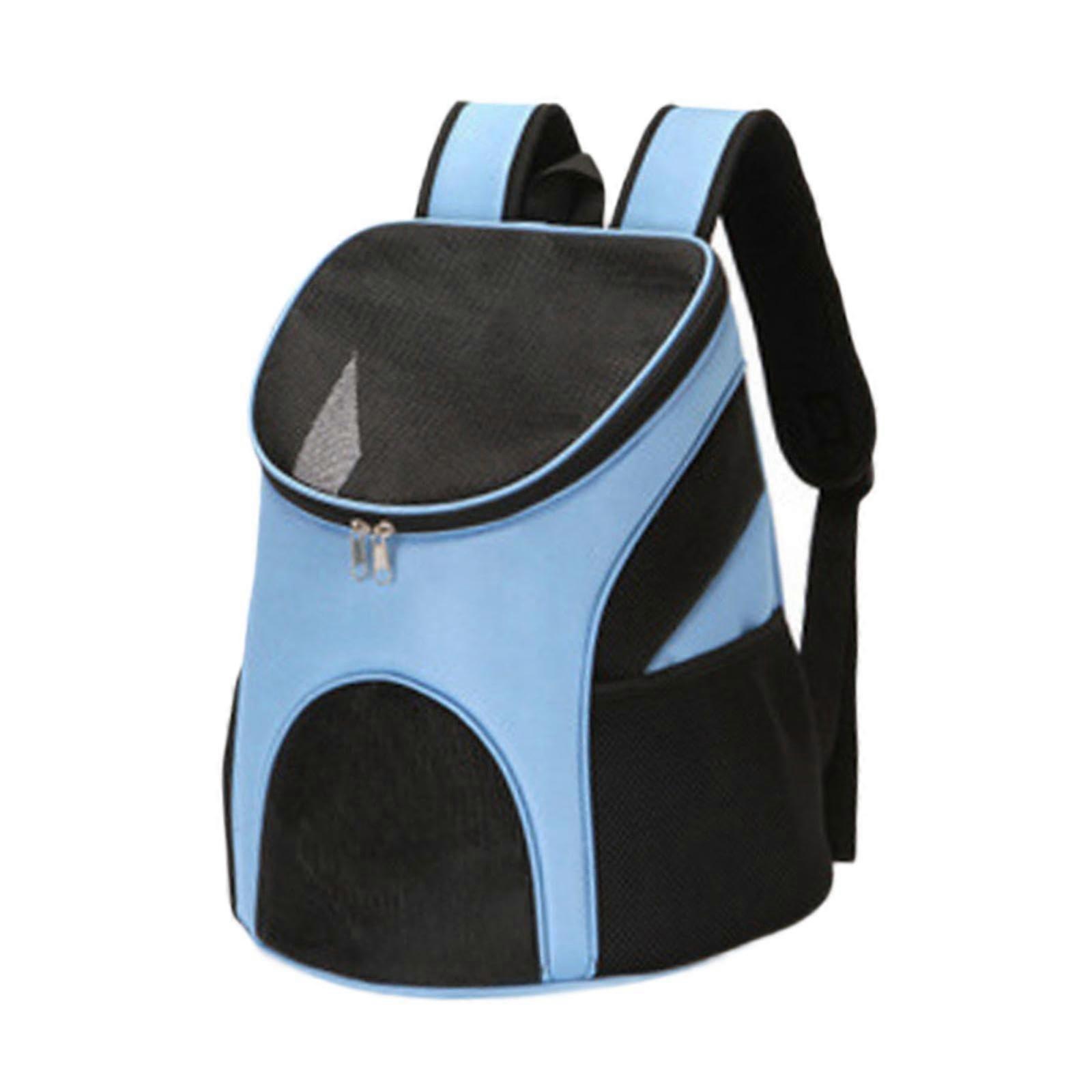 Cat Backpack Carrier for Small Pets, Comfortable Portable Bag with Mesh Ventilation for Kittens and Bunnies, Light Blue