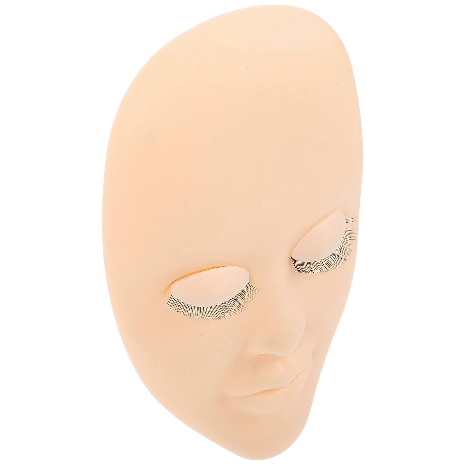 Makeup Mannequin Head for Lash Extension Training 5Pcs Light Yellow PVC
