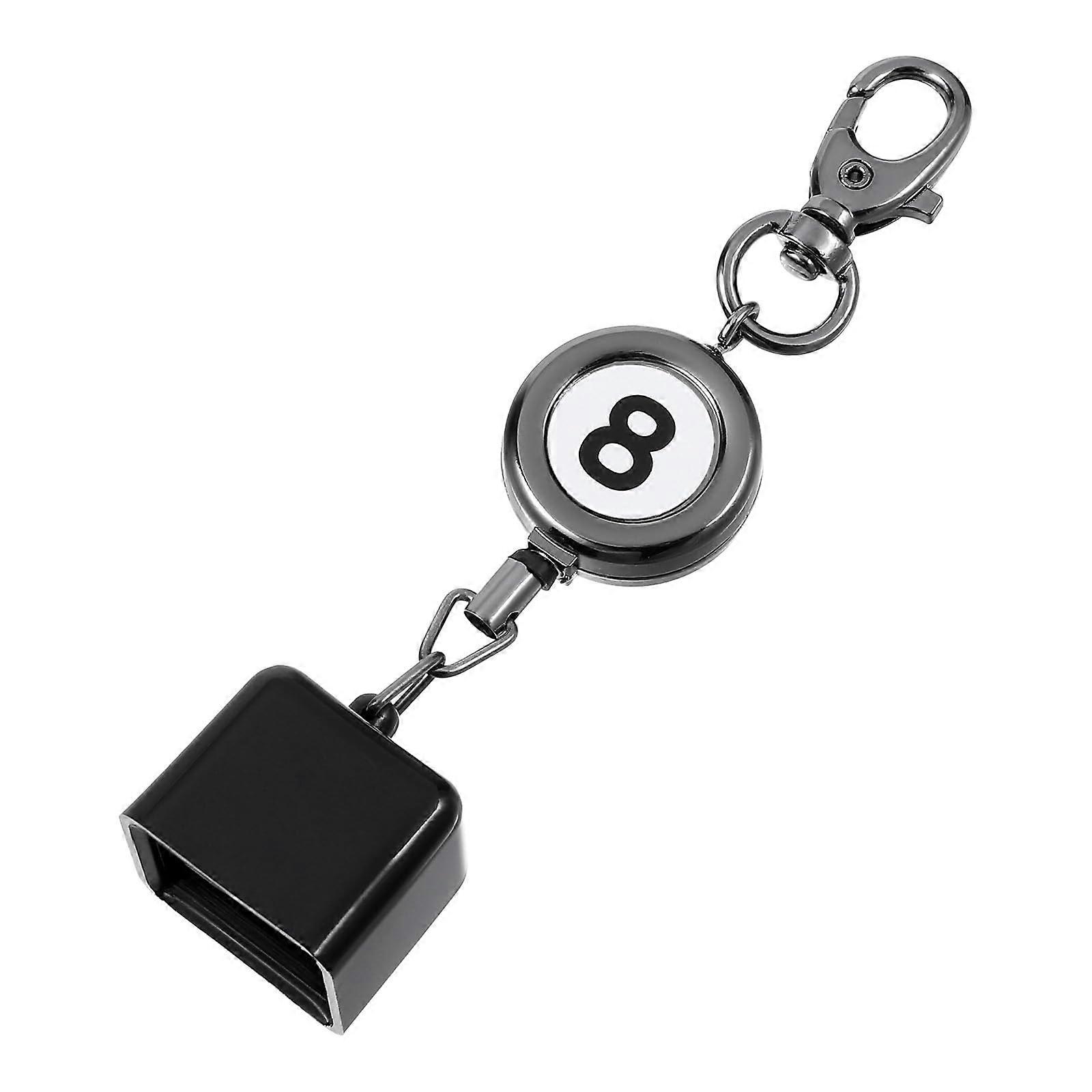 Snooker Chalk Holder For Pool Cue And Billiards With Retractable Key Ring, Cue Chalk Holder, Snooker Accessories