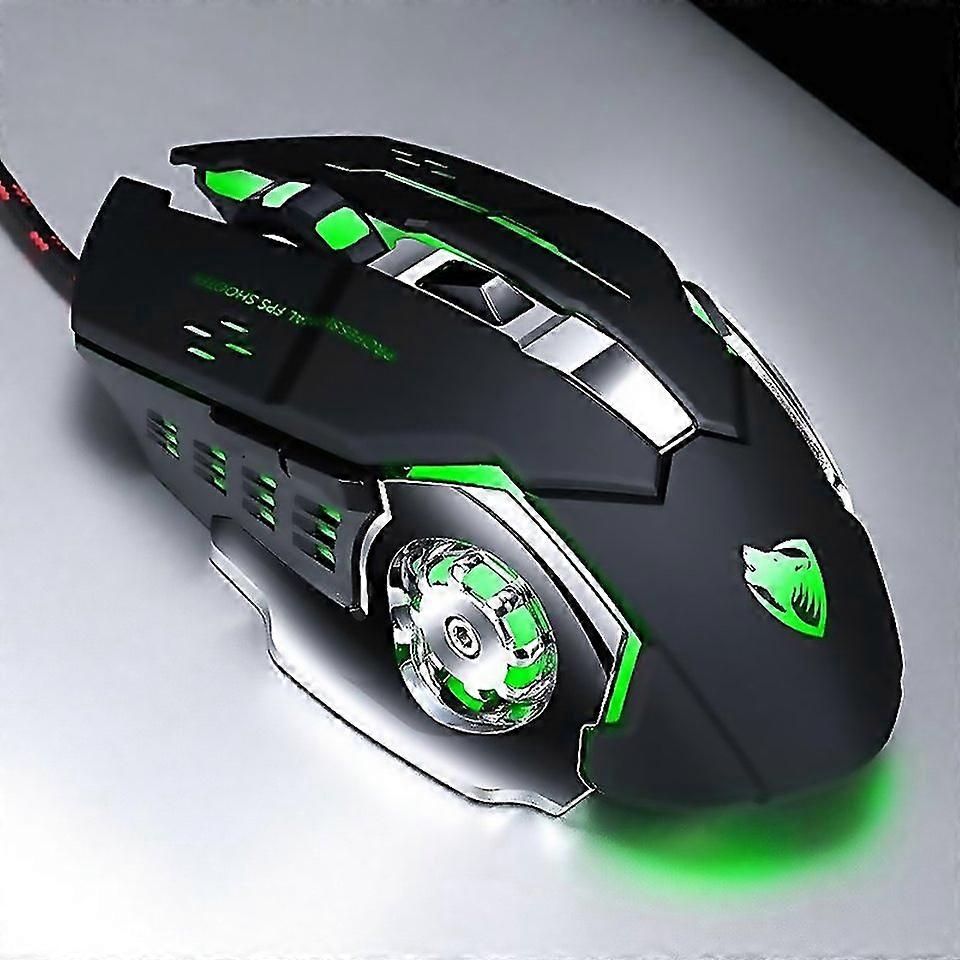 For Twolf V6 Usb Interface 6buttons 3200 Dpi Wired Mouse Gaming Mechanical Macro Programming 7color