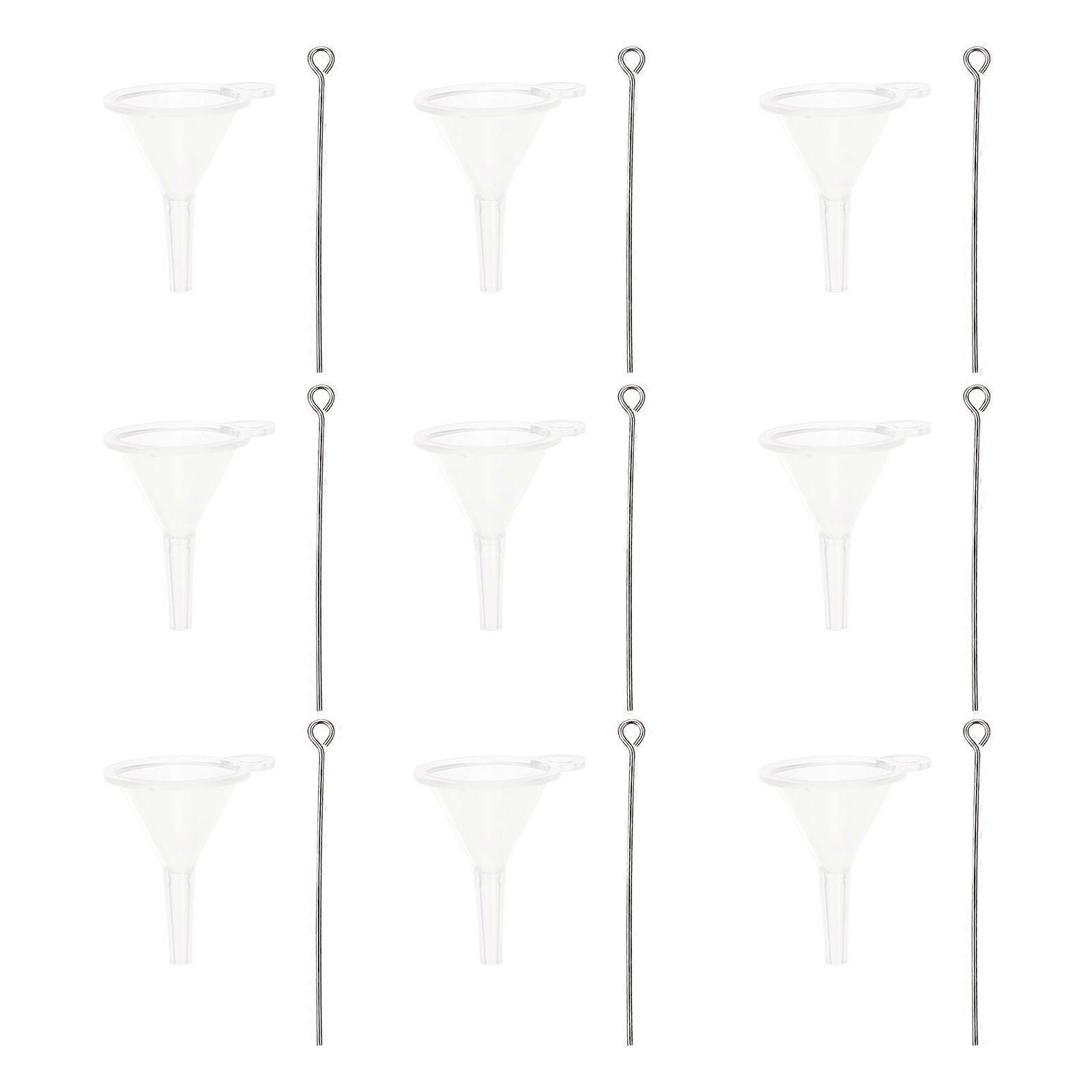 10 Sets Portable Funnels for Transferring Perfume Essential Oil Mini Funnels
