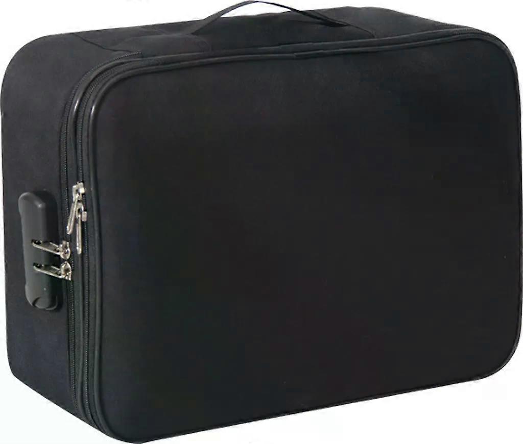 Fireproof Document Bag Safe, Fireproof Waterproof Cash Box - Two-Layer - Black