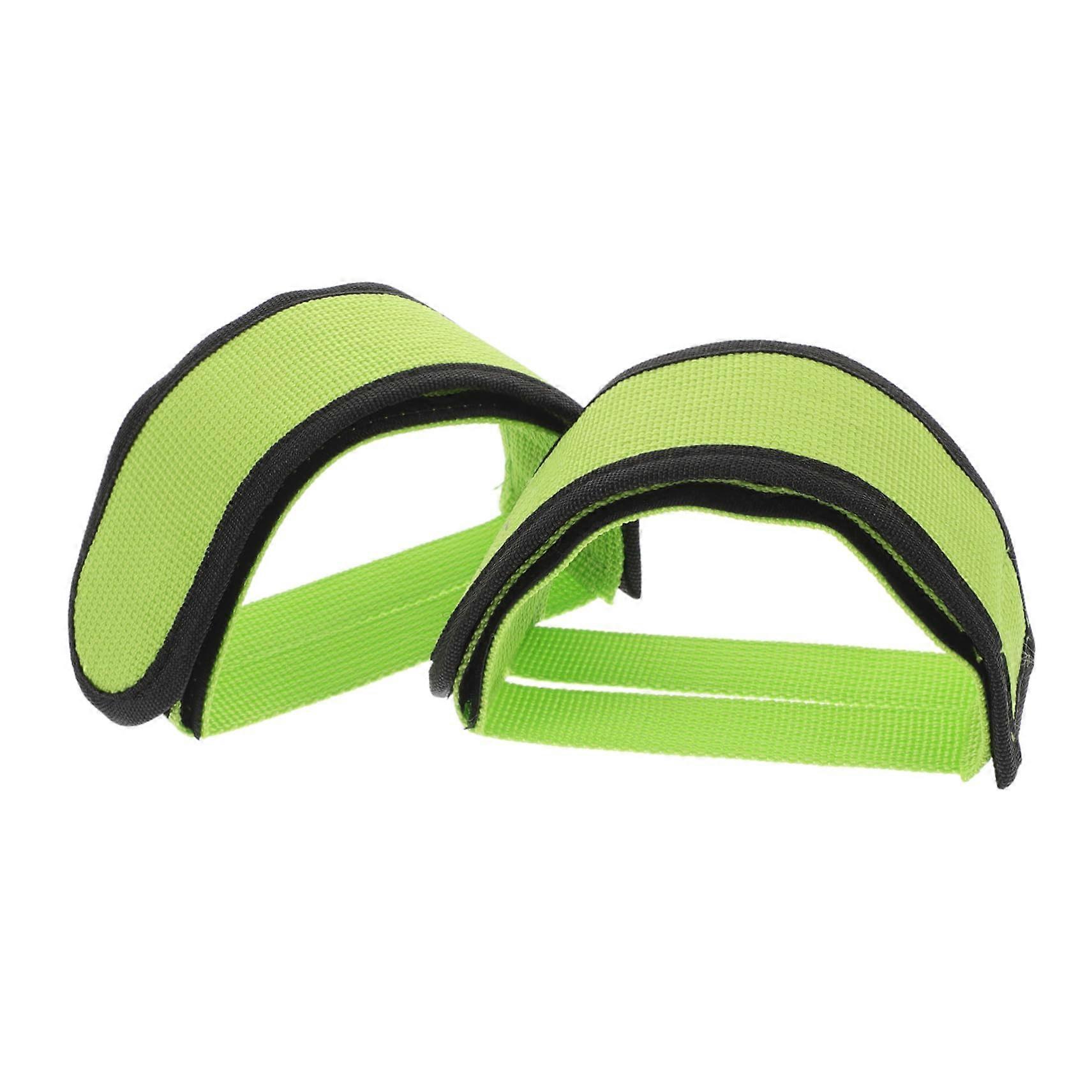 Bicycle Pedal Straps 2Pcs Foldable AntiSlip For Fixed Gear And Training Bikes Secure Foot Straps For Stable Fit Green