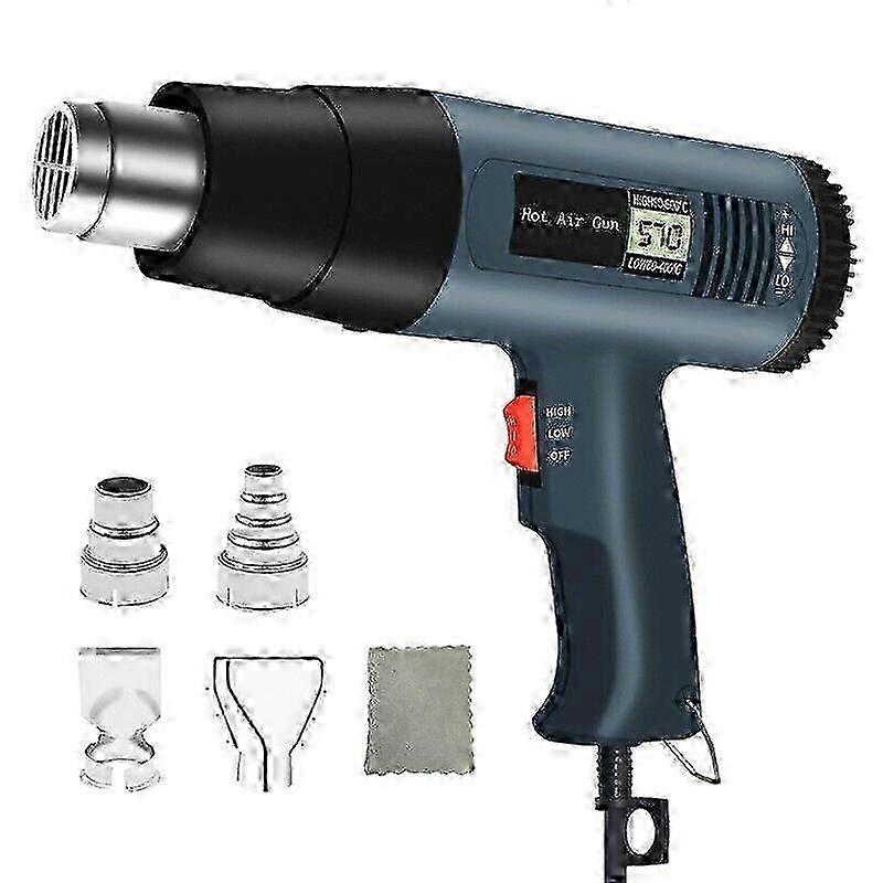Digital Hot Air Gun with LCD Screen and 2 kW Power - UK DIY and Craft Heating Tool