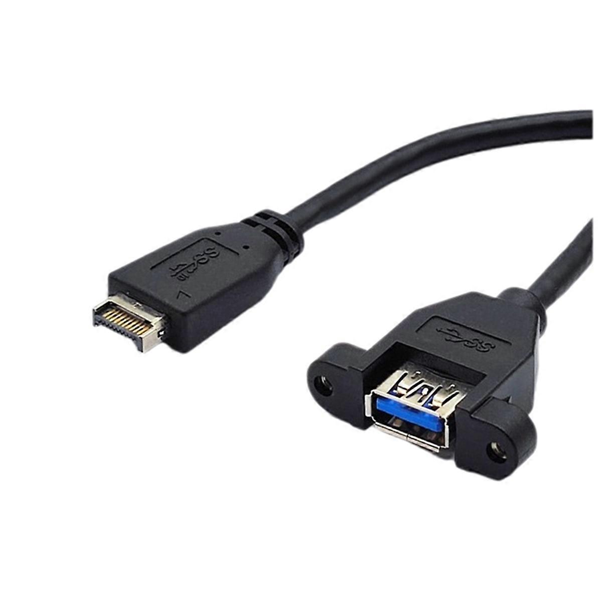 USB 3.2 Gen2 Front Panel Screw Mount Extension Cable 10Gbps 60cm