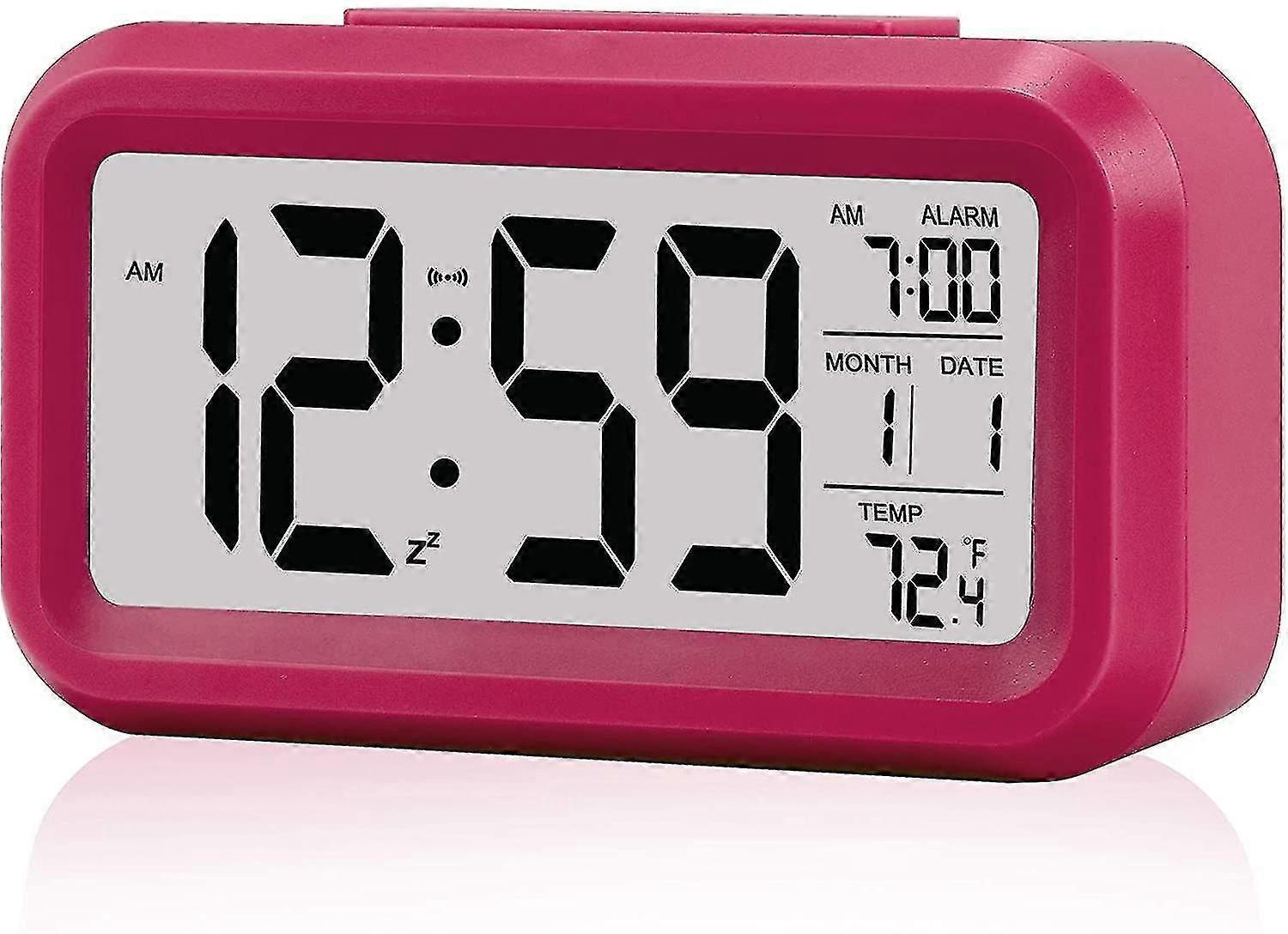 Digital Alarm Clock With Wooden Electronic Led Time Display,umidity Temperature Detect