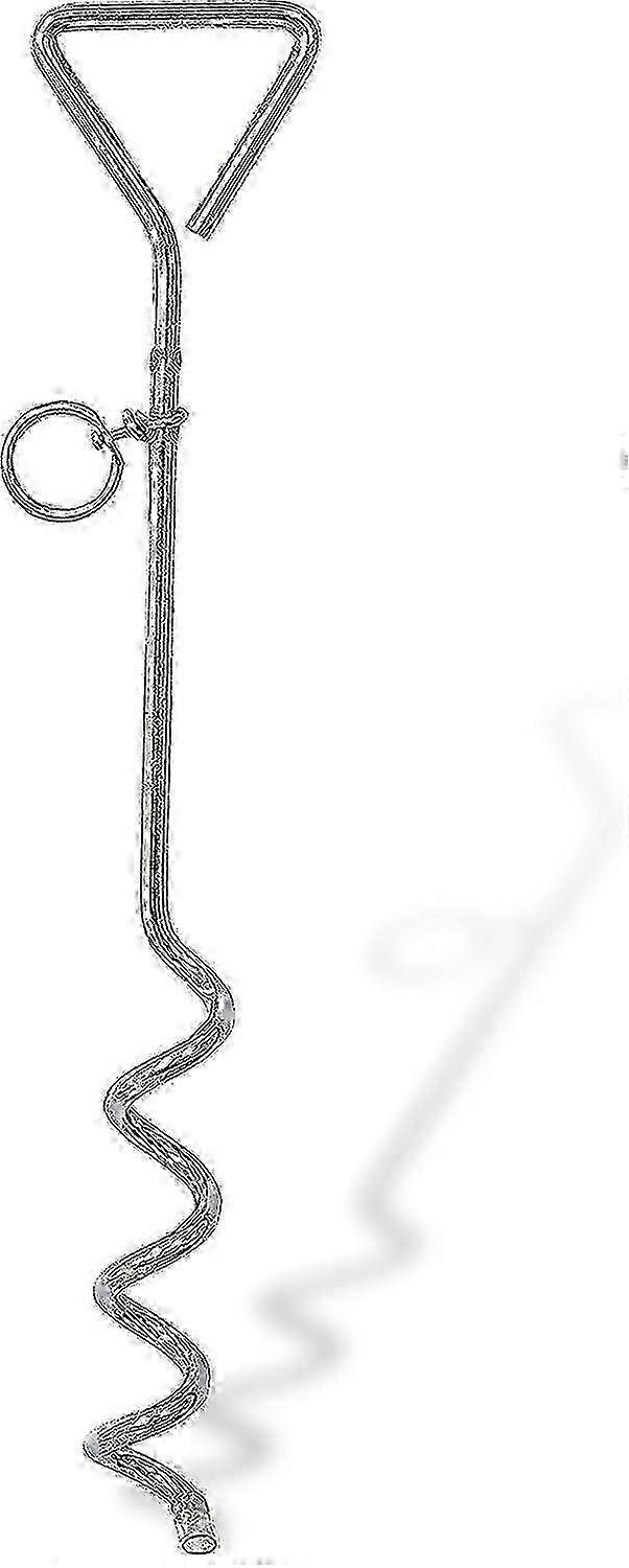 16-inch Heavy-Duty Ground Stake Leash for Dog Tethering - Steel Spiral Dog  Leash with Camping