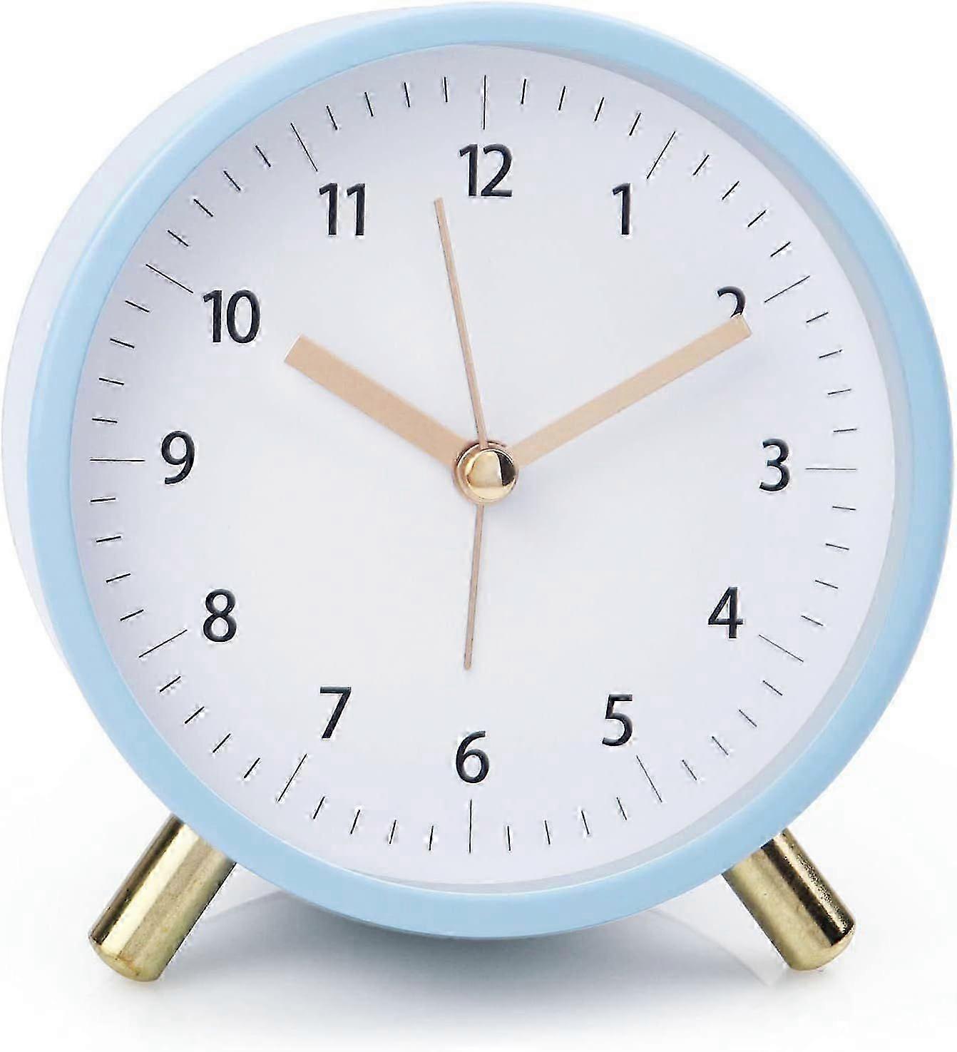 SCSYV Alarm Clock 4.5" Bedside Analog Alarm Clock for Bedroom Battery Operated Round Clock with Backlight, Green