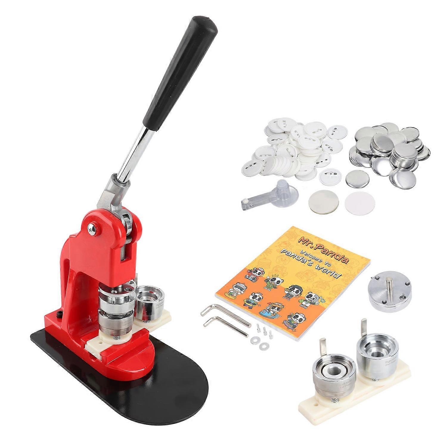Button Maker Machine Pin Maker Button Press Machine with 100PCS Button Parts Pin Book Cutter