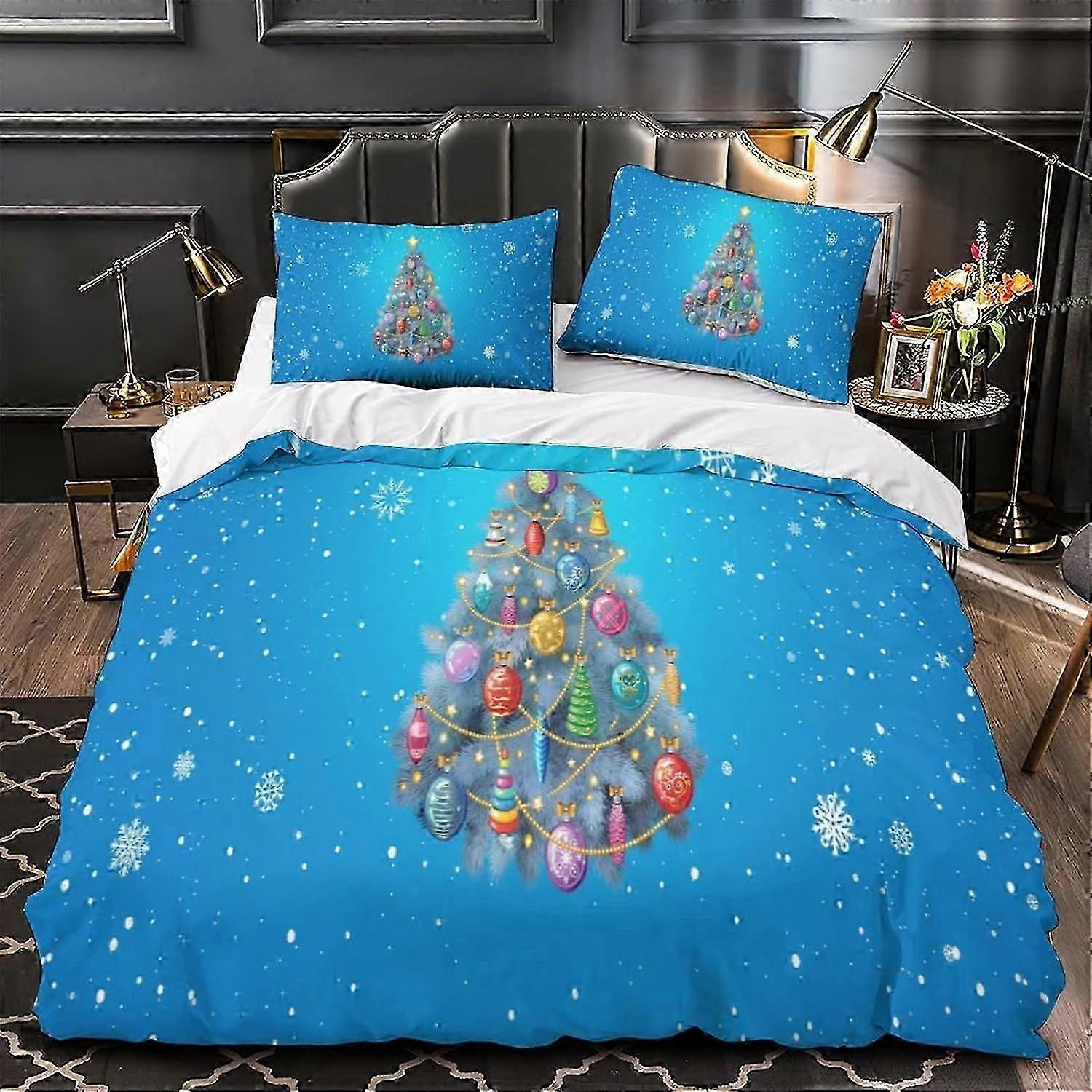 Juledynetrekk sett Julegavetrykt dynetrekk Sett D-stykker Dynetrekk Glidelåslukking for tenåringer og