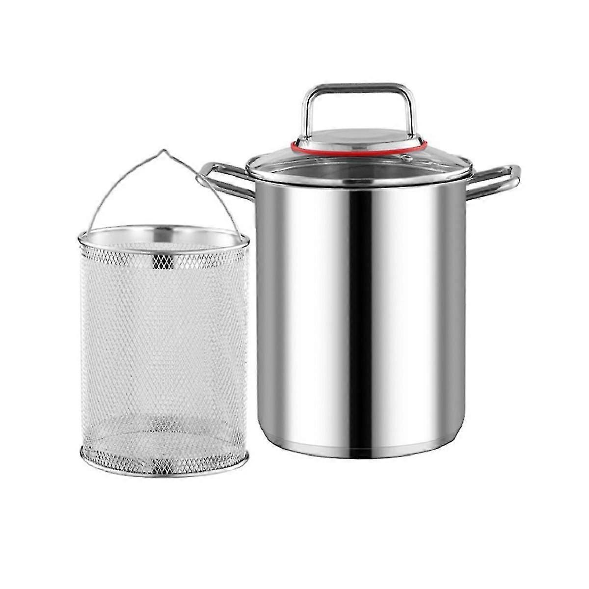 Pentola di asparagi in acciaio con cestino Asparagi Pasta Filtro da cucina Cestino di patatine fritte francese