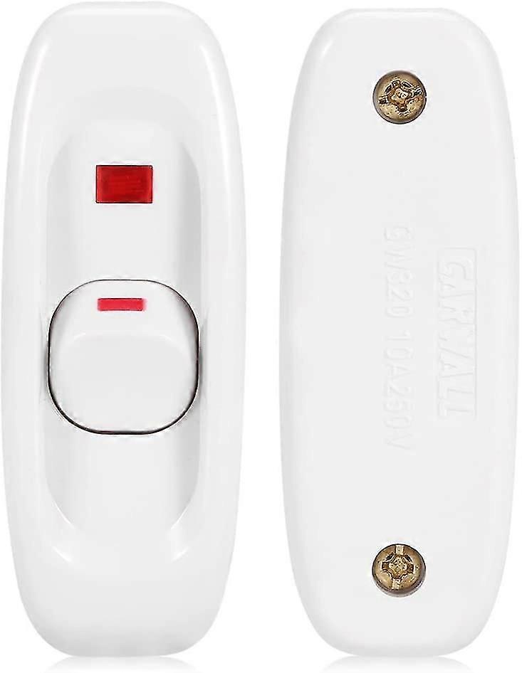 Pack Of 5 250 V 10 A Compact Plastic On And Off Rocker Switch For Lights Control Solder Lug Button (white)