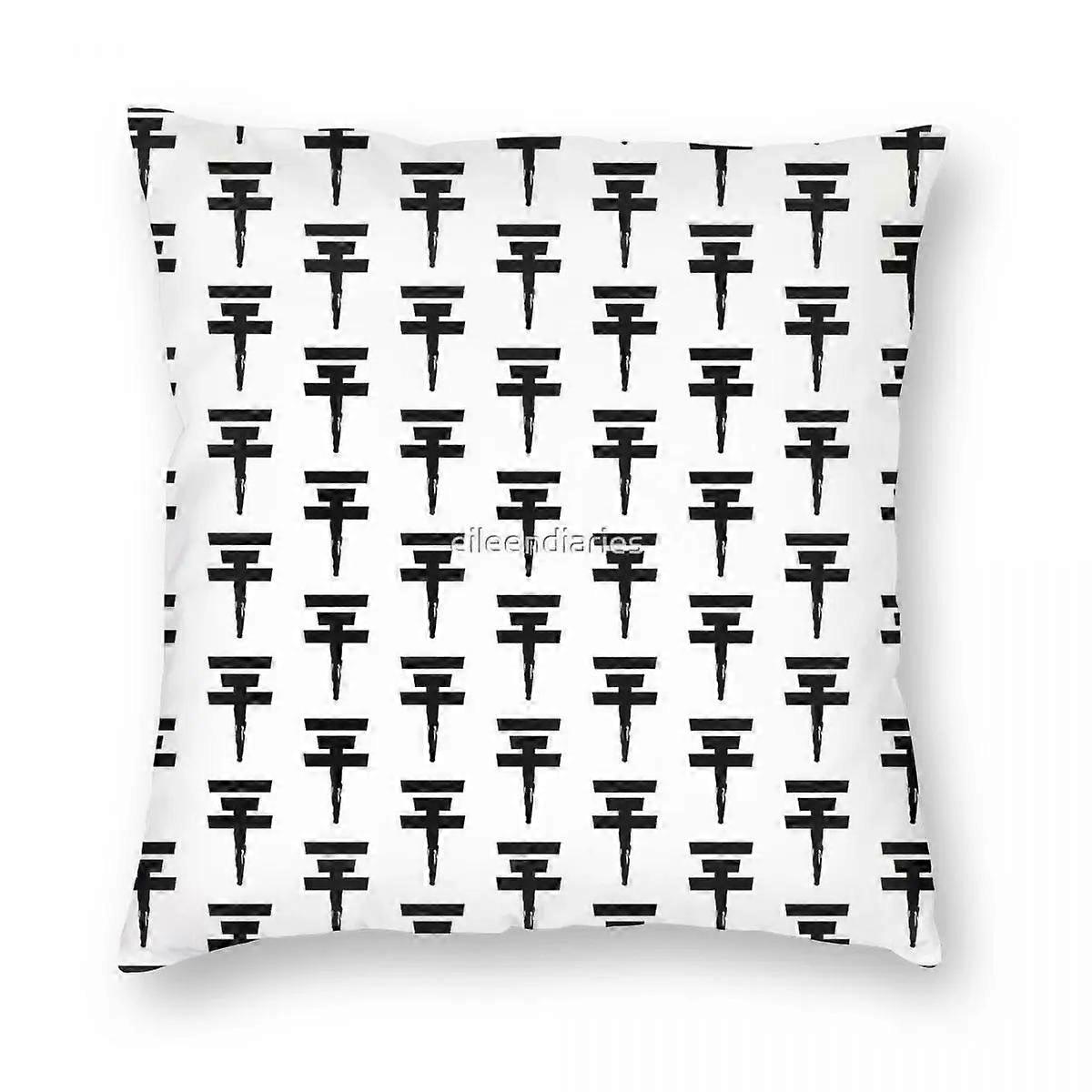 Taie d'oreiller imprimée avec logo Tokio Hotel, housse de coussin décorative en tissu avec fermeture éclair.