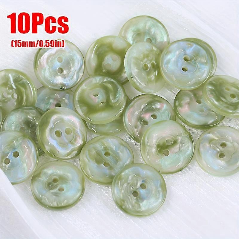 10PCS Iridescent Floral Shell Buttons Knitted Top for Children Multicolored 11.5MM/15MM
