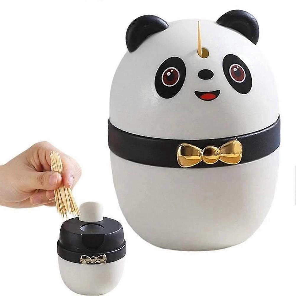 Compact Panda Design Toothpick Dispenser Detachable Cleaning Mechanism