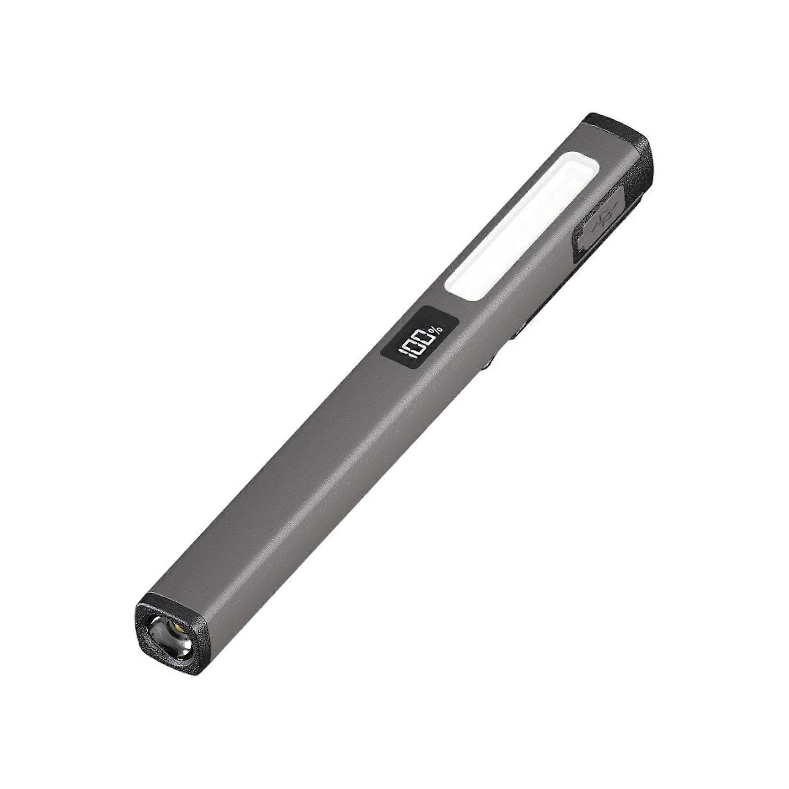 Waterproof Outdoor Emergency Light Portable Flashlight with Pen Clip Small Torch Work Light Camping Lamp Easy to Use  grey