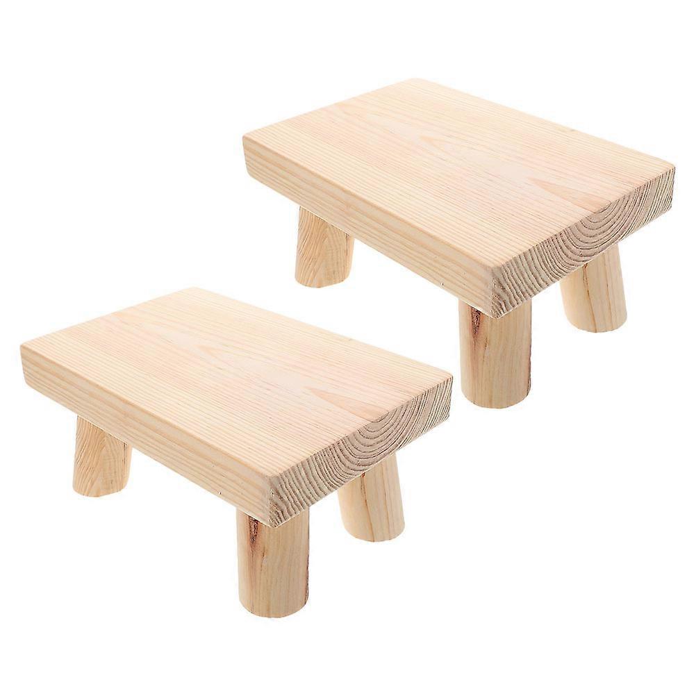 Children's Wood Step Stool for Safe Use with Smooth Edges 2Pcs